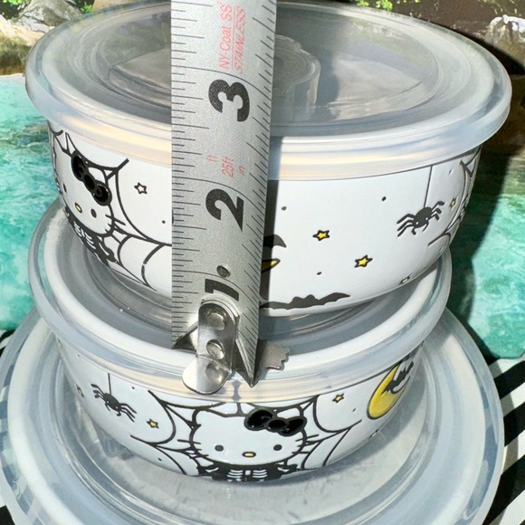 NWT 2024 Hello Kitty Halloween 3 Piece Ceramic Food Storage Bowls Container Set - Picture 9 of 14